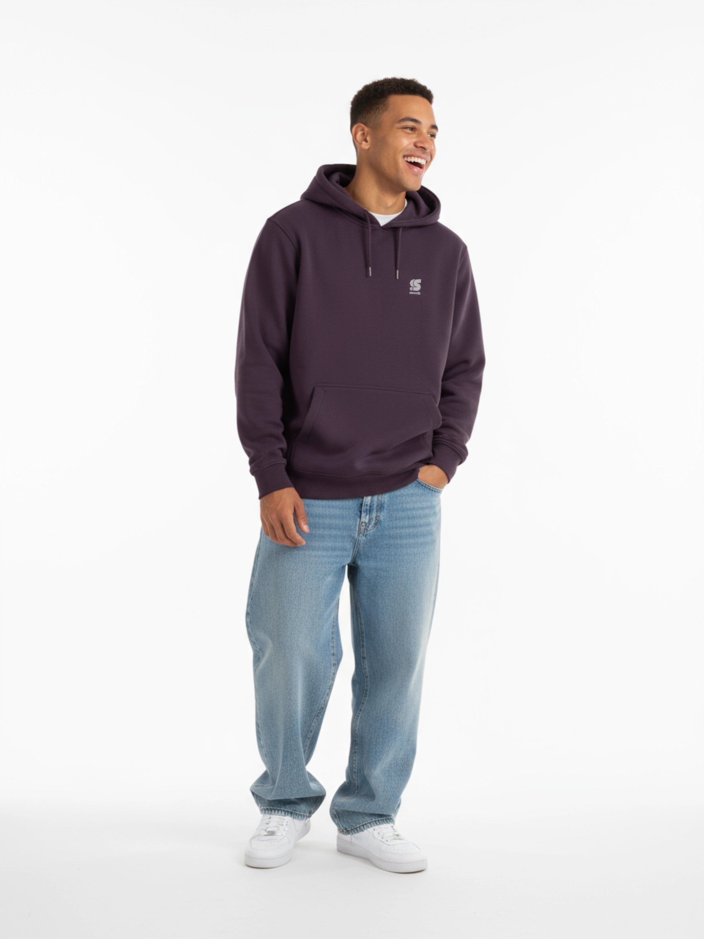 Dark Purple Hoodie / S Embroidery