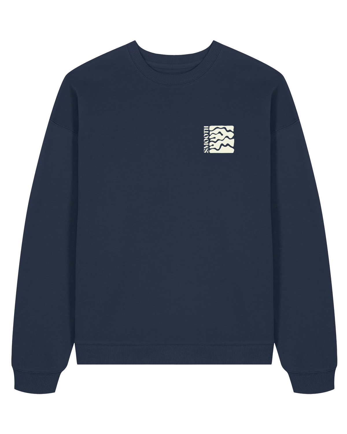 Navy Oversized Crew / Waves Men