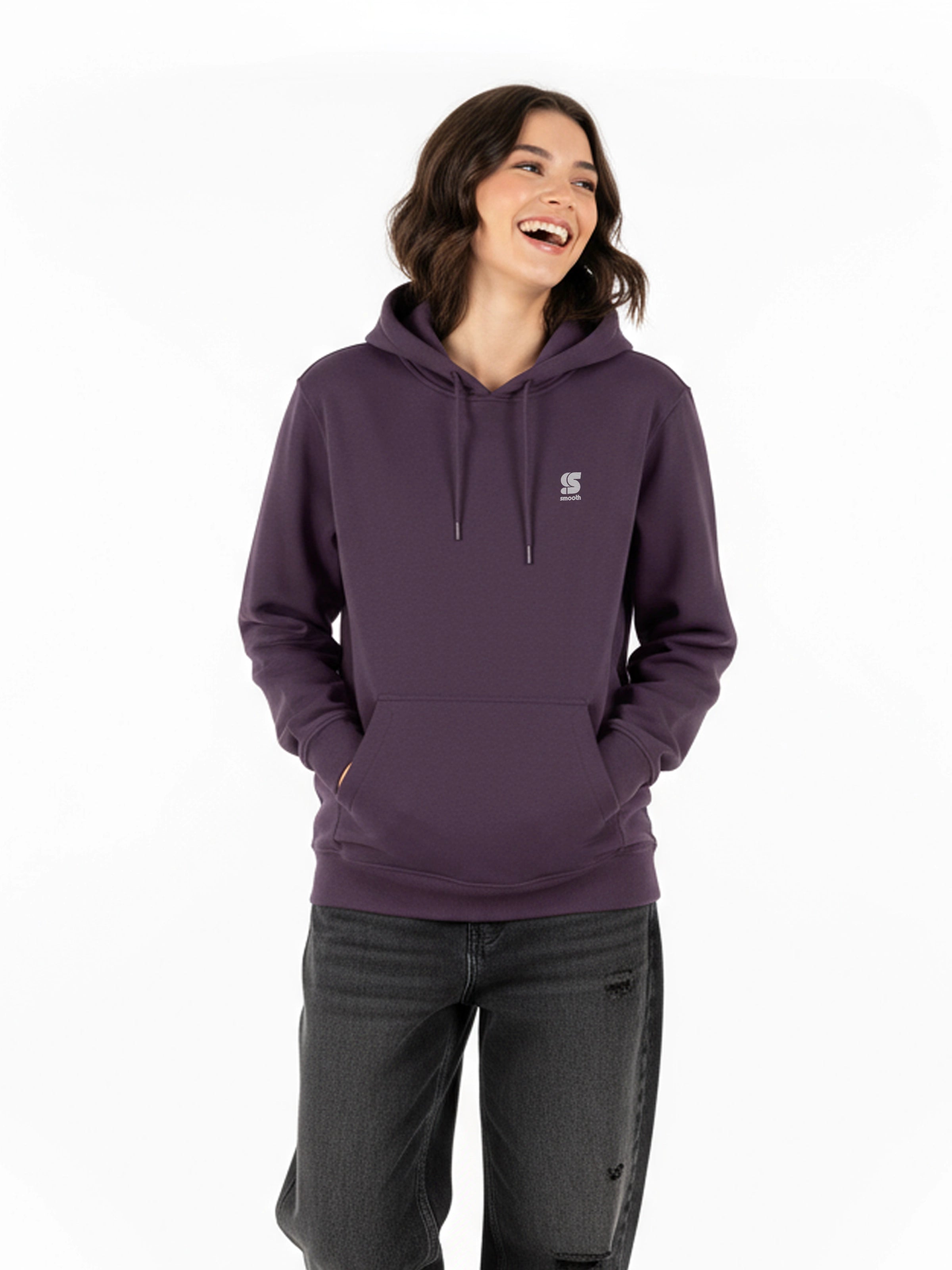Dark Purple Hoodie / S Embroidery