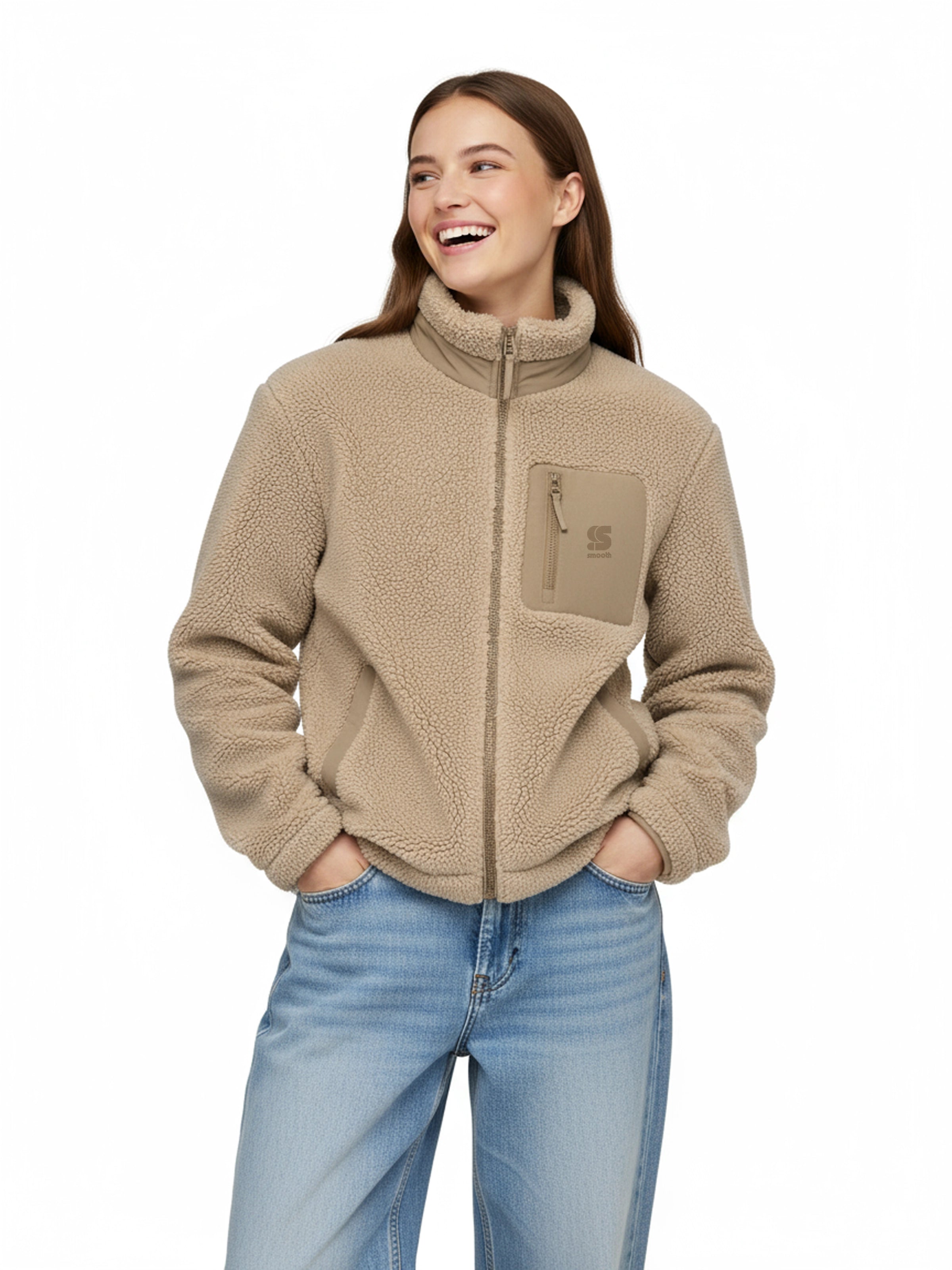 Sand Sherpa Jacket / S Embroidery