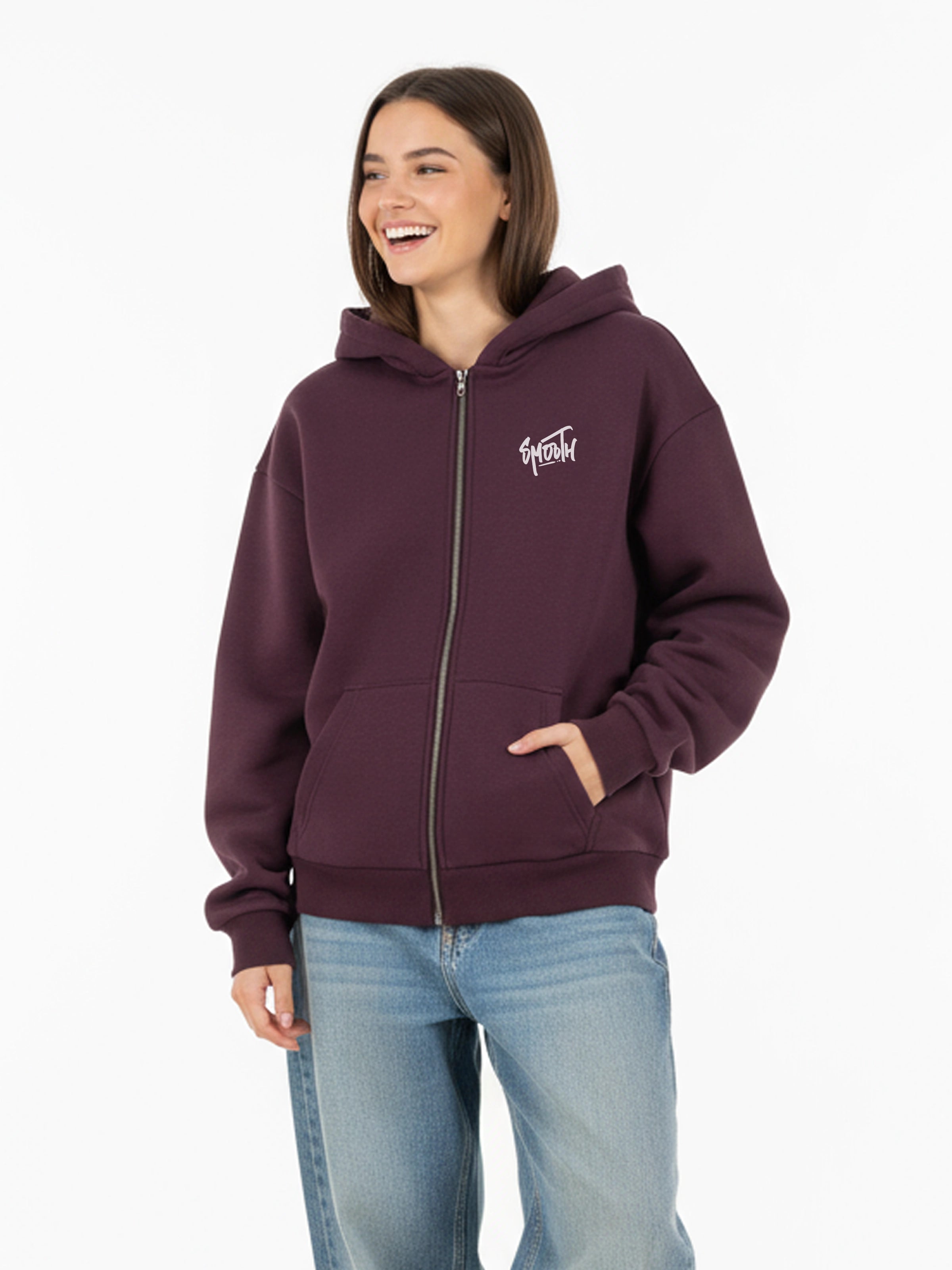 Purple Heavy Zip Hoodie / Dainty