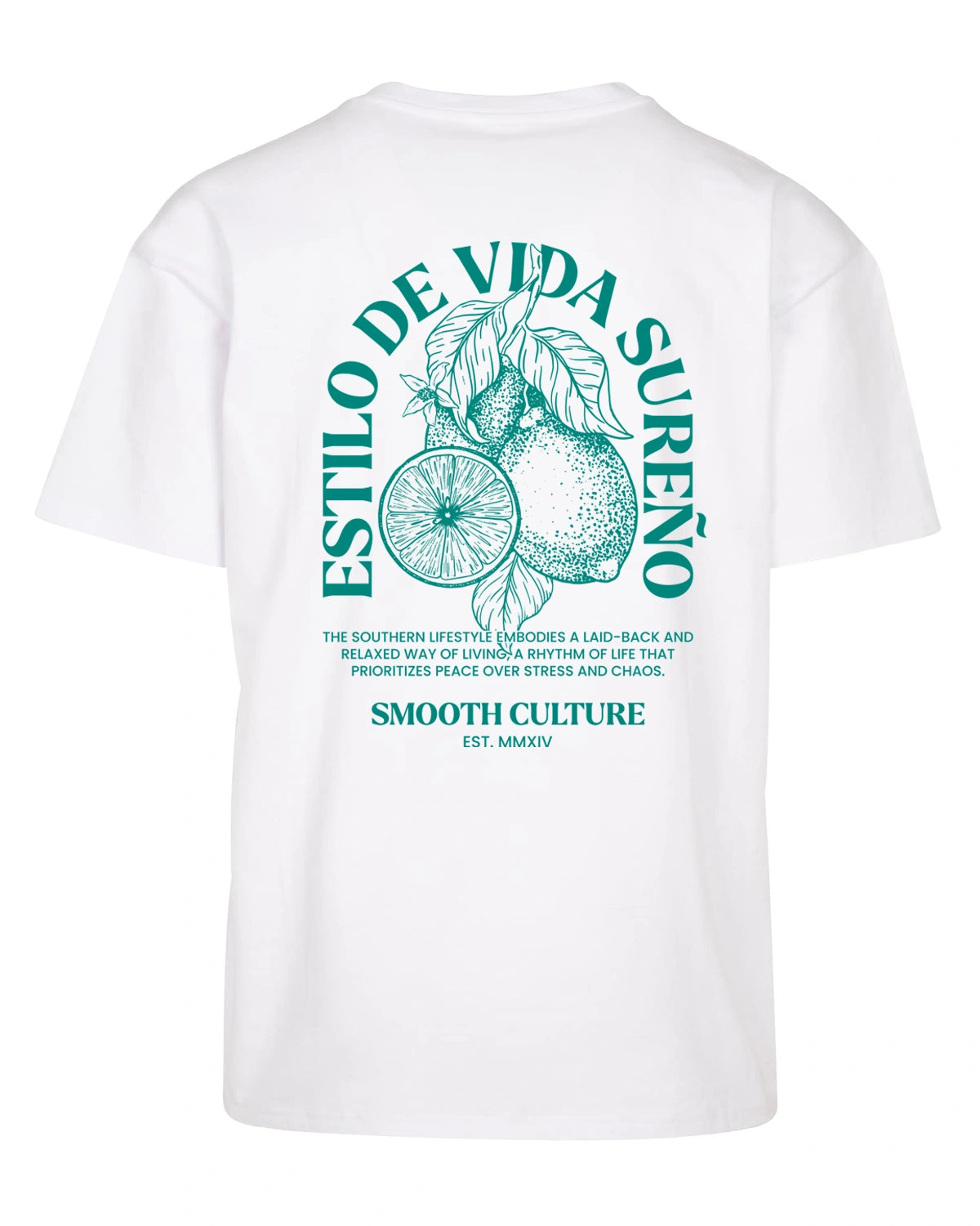 White Heavy T / Vida Sureño Green Front+Back Men