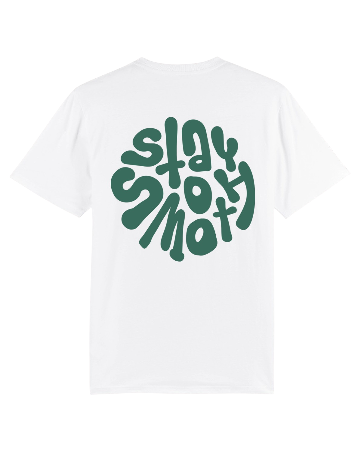 White Kids T / Stay Smooth Green Front+Back Boys