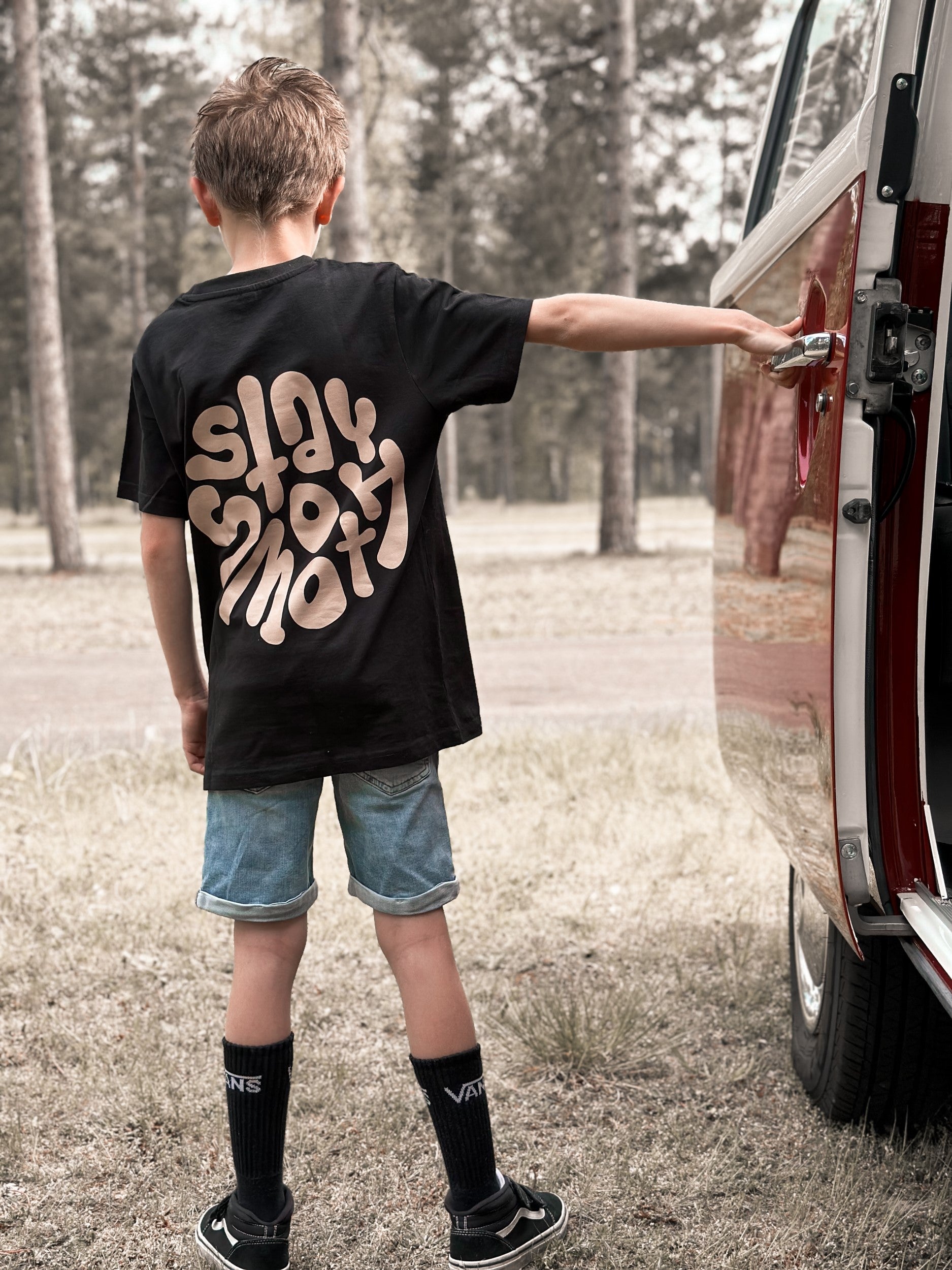Black Kids T / Stay Smooth Sand Front+Back Boys