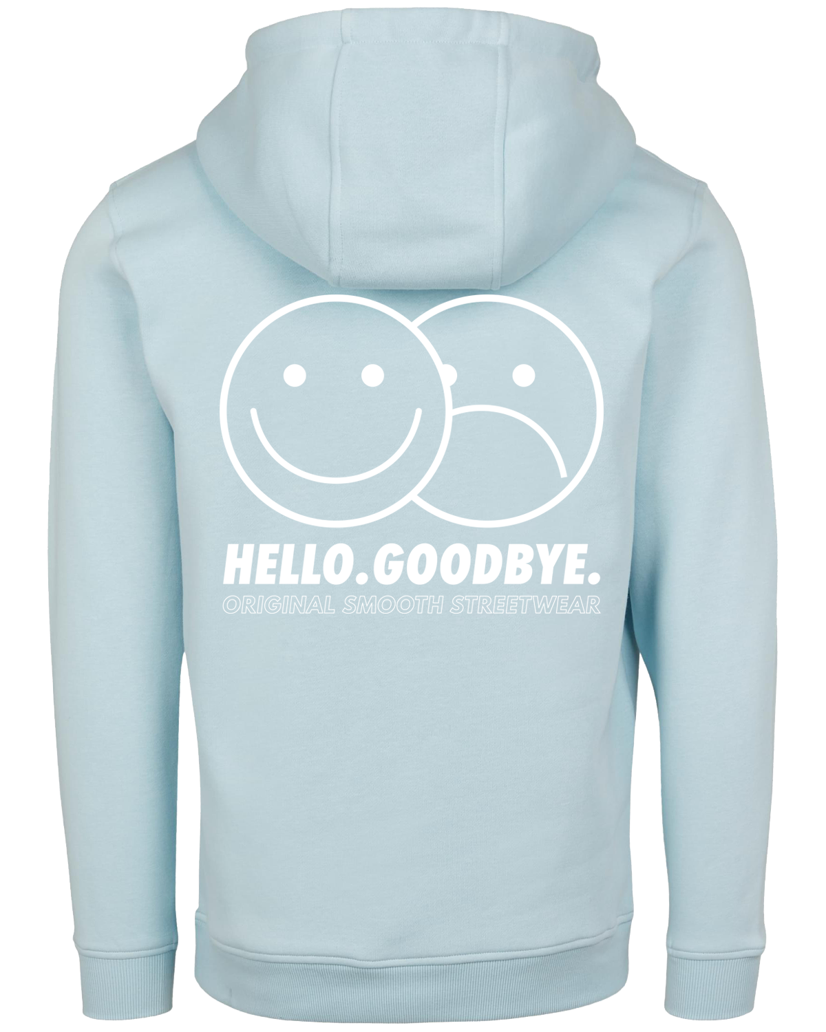 Sky Blue Hoodie / Smiles White Front+Back Women